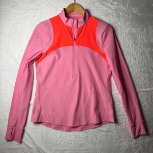 UNDER ARMOUR Women's Qualifier Half-Zip Running Top Lipstick /Size M bright pink